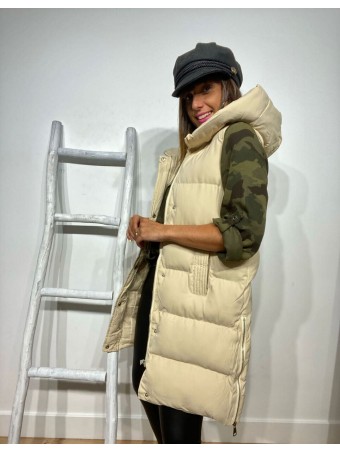 Chaleco Acolchado FIREFLY OVERSIZE Beige HEVE Chaleco Acolchado FIREFLY OVERSIZE Beige HEVE