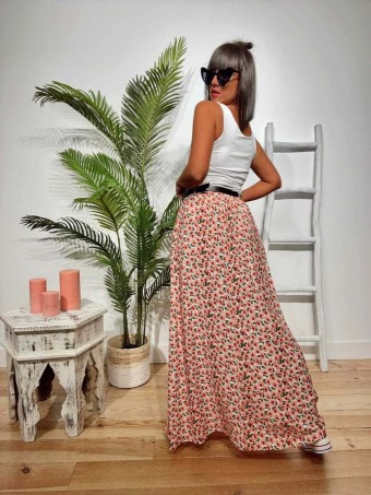Falda Floral VALRIE Blanco Heve Falda Floral VALRIE Blanco Heve