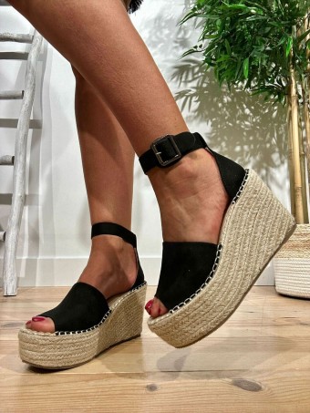 Cuña Rafia HARÁN Negro HEVE