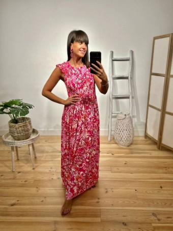 Vestido Nido Abeja CAMDYN Fucsia HEVE