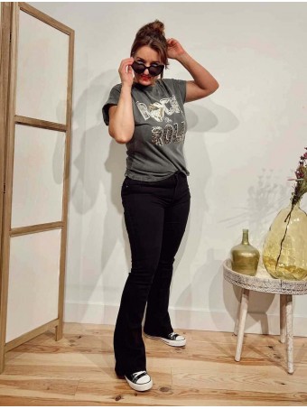 Jeans Push Up Campana DAYTON OVERSIZE Negro HEVE