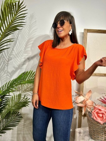 Blusa Volantes LOREILLE Naranja HEVE Blusa Volantes LOREILLE Naranja HEVE