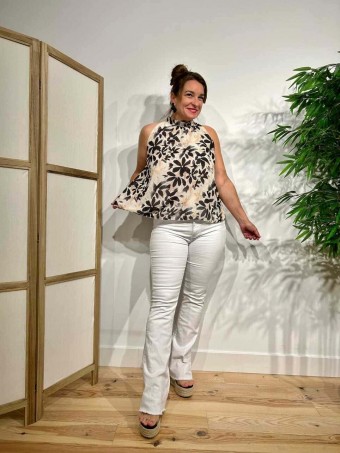 Jeans Push Up Campana BIRGIT OVERSIZE Blanco HEVE