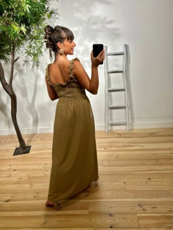 Vestido Nido Abeja KIRAZ Taupe HEVE