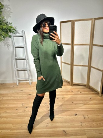 Vestido Punto Bolsillos HICKORY Verde HEVE