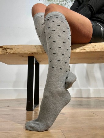 Calcetines Mini-Corazones KINDLOVE Gris Vigoré HEVE