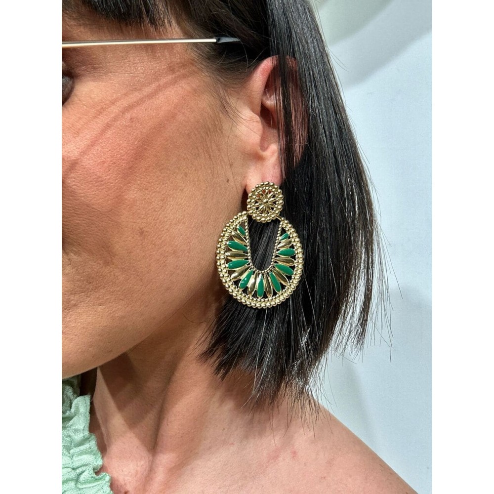 Pendientes Dos Piezas JAMBULLY Verde HEVE