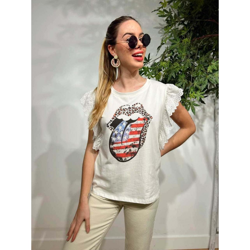 Camiseta Volante ROLLING U.S.A. Blanco HEVE