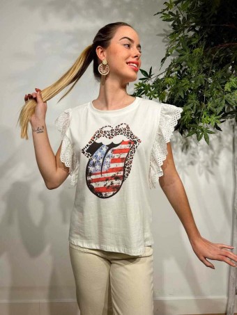 Camiseta Volante ROLLING U.S.A. Blanco HEVE