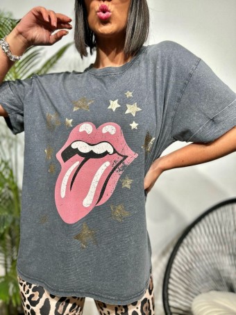 Camiseta Algodón ROLLING STARS Gris HEVE