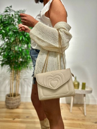 Bolso Corazón Cadena LOWYN Beige HEVE