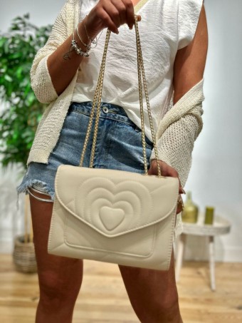 Bolso Corazón Cadena LOWYN Beige HEVE