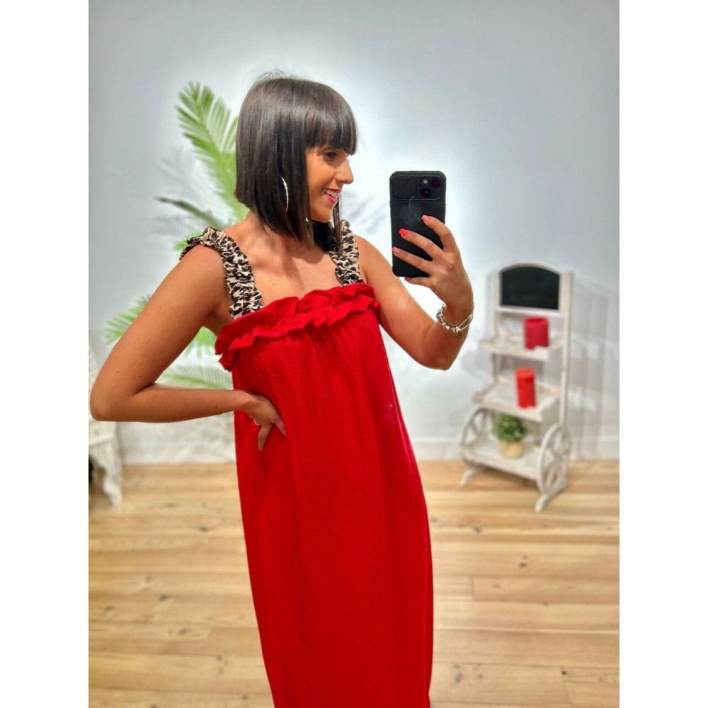 Vestido Tirante Print WENYA Rojo HEVE