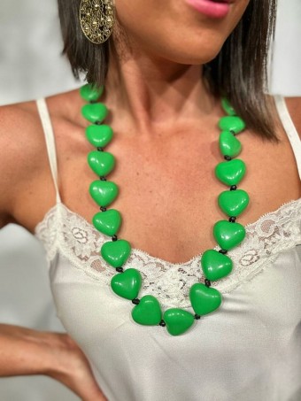 Collar Corazones LOCKHEART Verde 86 HEVE