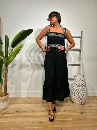 Vestido Nido de Abeja SLAVYN Negro HEVE