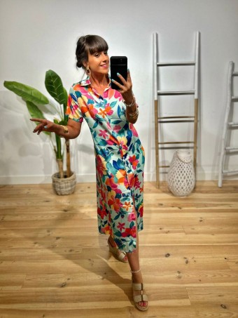 Vestido Camisero Floral ALEEZAY HEVE