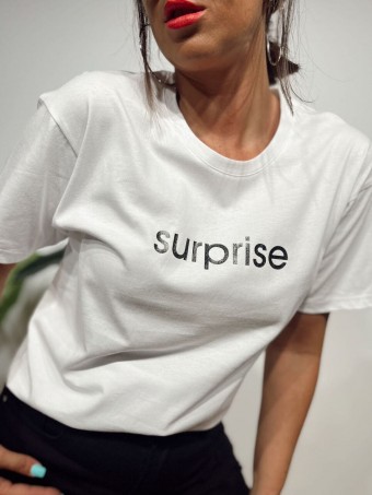 Camiseta Básica Algodón SURPRISE Blanco HEVE