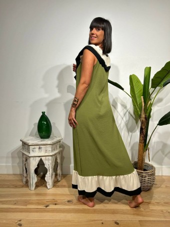 Vestido Maxi-Volante FLAVORIE Verde HEVE