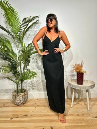 Vestido Largo Tirantes JULEE Negro HEVE