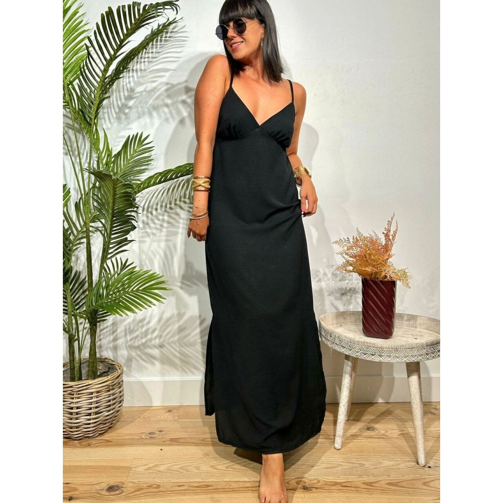 Vestido Largo Tirantes JULEE Negro HEVE