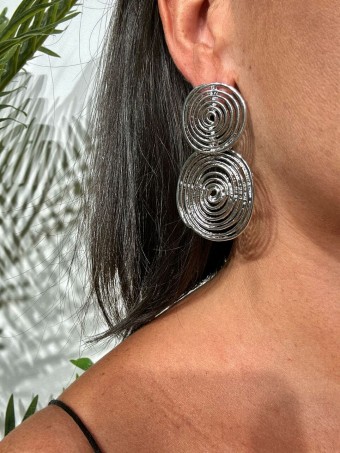 Pendientes Colgantes Espiral WINDSONG Plata HEVE