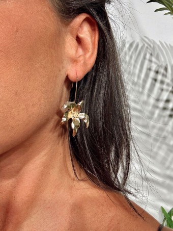 Pendientes Colgantes Flor ZALESKI Oro HEVE