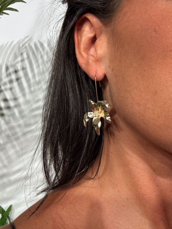 Pendientes Colgantes Flor ZALESKI Oro HEVE