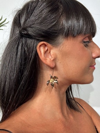 Pendientes Colgantes Flor ZALESKI Oro HEVE