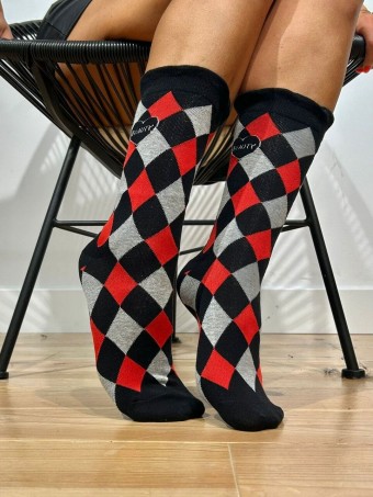 Calcetines Altos Rombos BEAUTY Negro HEVE