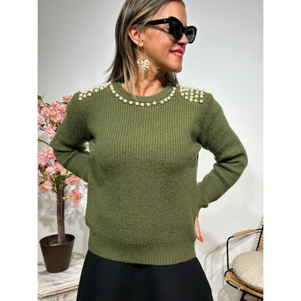 Jersey Perlas CHANCERY Verde Militar HEVE