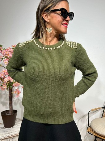 Jersey Perlas CHANCERY Verde Militar HEVE