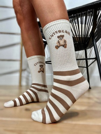 Calcetines Altos Osito CUTE BEAR Crudo HEVE