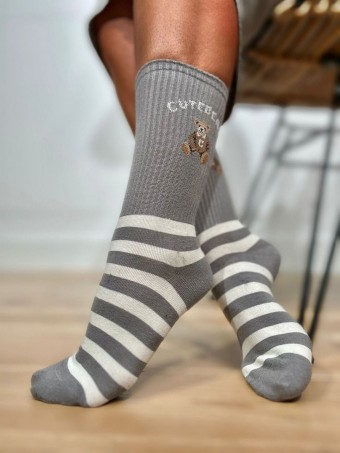 Calcetines Altos Osito CUTE BEAR Gris HEVE