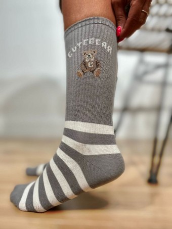 Calcetines Altos Osito CUTE BEAR Gris HEVE