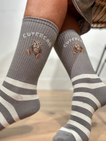 Calcetines Altos Osito CUTE BEAR Gris HEVE