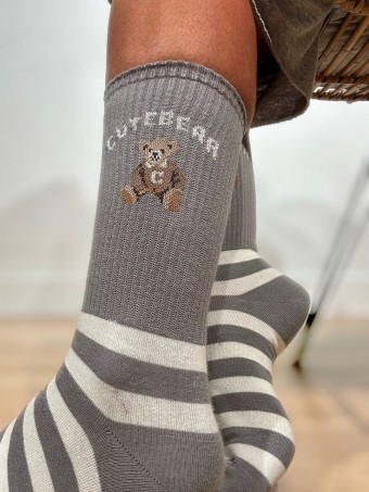 Calcetines Altos Osito CUTE BEAR Gris HEVE