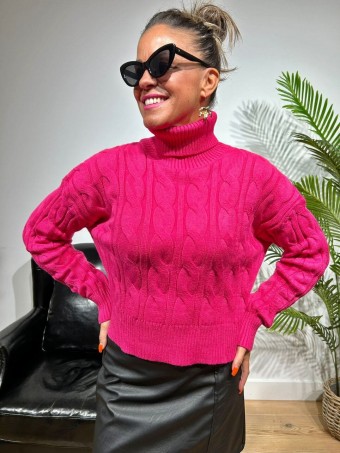 Jersey Ochos Cuello Vuelto MYLAZY Fucsia HEVE