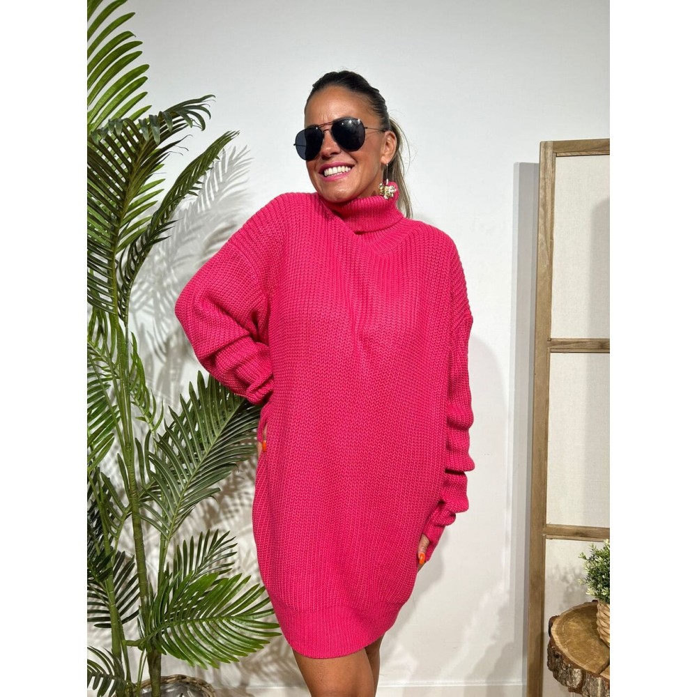 Vestido Punto Basico KOMATIKA Fucsia Jerseys invierno mujer HEVE