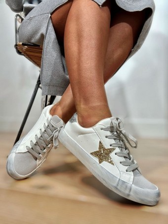 Deportiva Estrella Oro STARSHINE Blanco/Plata HEVE