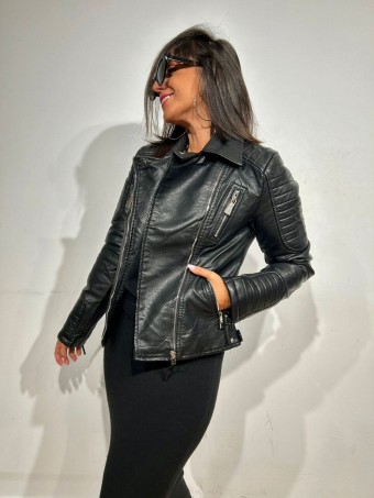 Biker Efecto Piel IDOLWILD Negro - PETIT HEVE