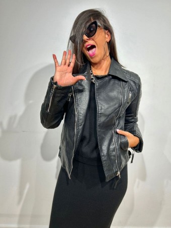 Biker Efecto Piel IDOLWILD Negro - PETIT HEVE