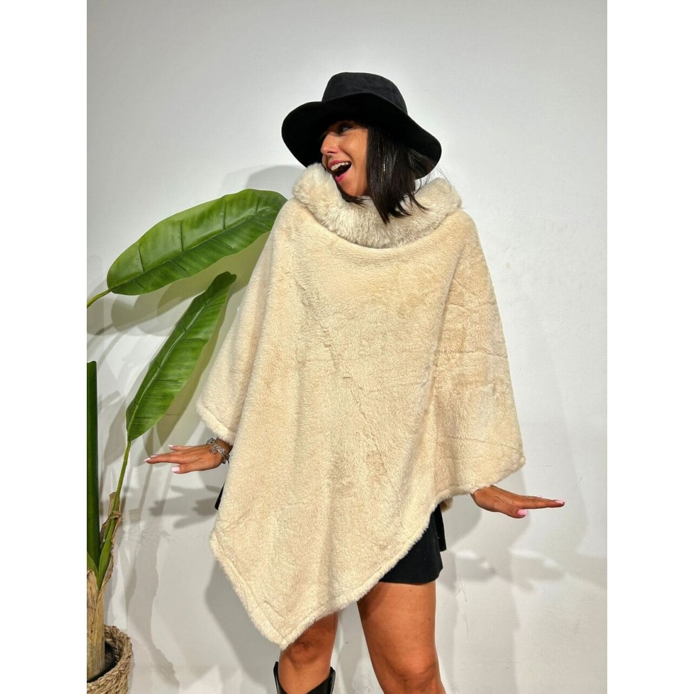 Poncho Pelo WHARMBY Beige HEVE