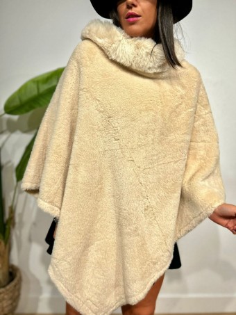 Poncho Pelo WHARMBY Beige HEVE