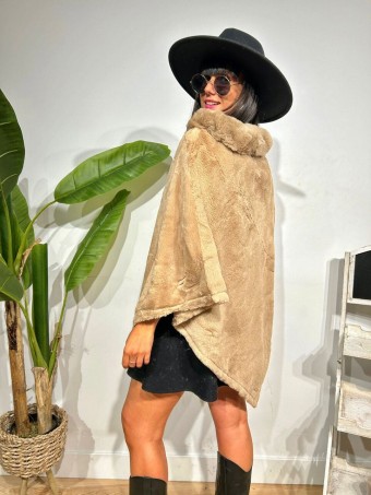 Poncho Pelo WHARMBY Taupe HEVE