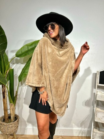 Poncho Pelo WHARMBY Taupe HEVE