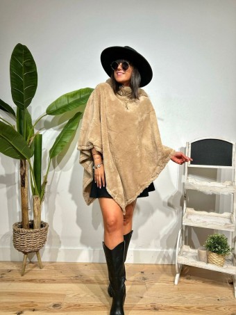 Poncho Pelo WHARMBY Taupe HEVE