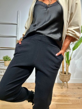 Pantalón Jogger Punto MAYDAY Negro HEVE