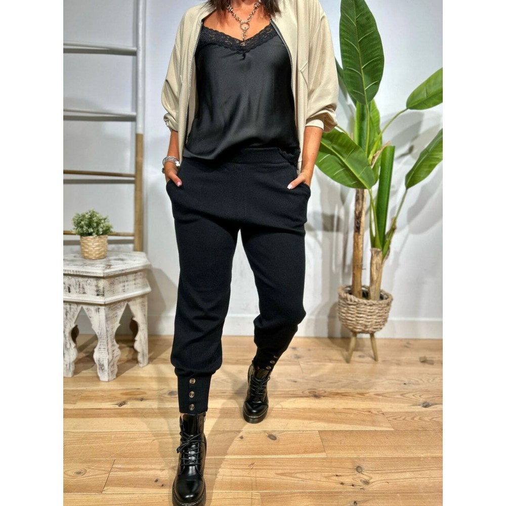 Pantalón Jogger Punto MAYDAY Negro HEVE