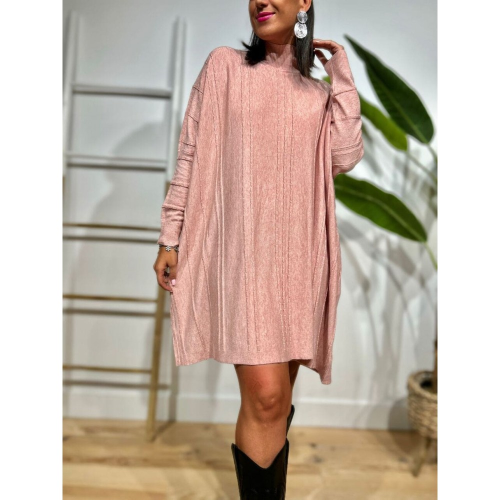 Vestido Punto Oversize KIMMY Rosa HEVE