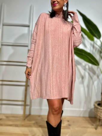 Vestido Punto Oversize KIMMY Rosa HEVE